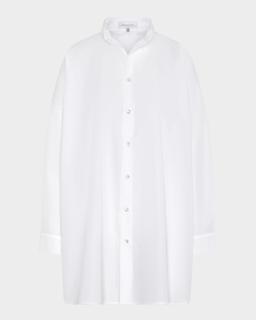 Slim A-Line Two Collar Shirt With Step Insert  (Long Length)