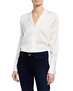 Rebekah Long-Sleeve Silk Blouse