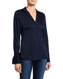 Rebekah Long-Sleeve Silk Blouse