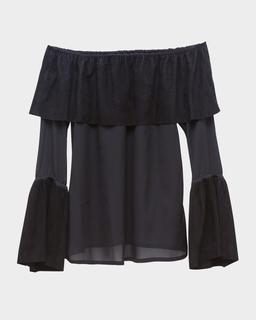 Ines Off-the-Shoulder Suede Top
