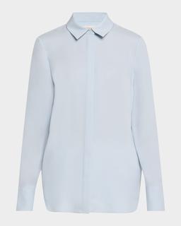 Scottie Silk Button-Down Blouse
