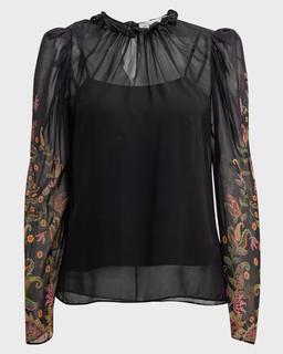 Mel-B Floral Silk Georgette Blouse