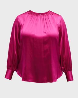 Mimosa Shirring Silk Blouse