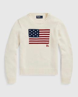 Flag Cotton Crewneck Sweater