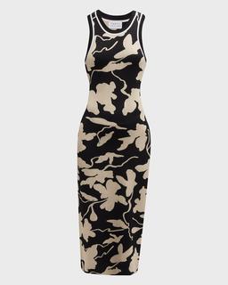 Nadine Sleeveless Lace-Up Back Midi Knit Dress