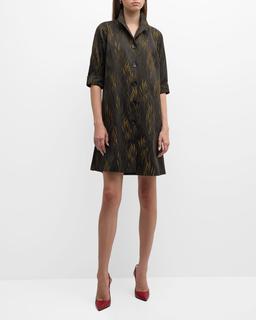 Sofia Autumn Sunset Jacquard Shirtdress