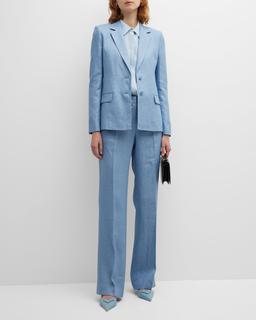 Scottie Silk Button-Down Blouse