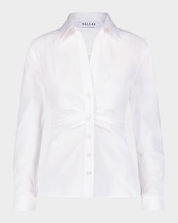 Savile Pleated Button-Down Shirt