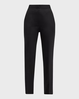 High-Rise Straight-Leg Crop Cigarette Pants