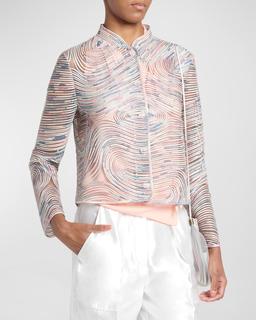 Soutache Leather Short Jacket