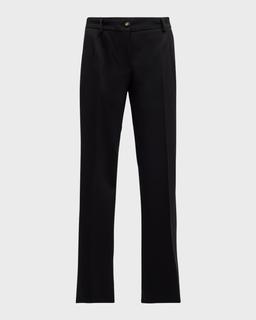 Tela Lana Bistretch Crepe Slim-Leg Ankle Pants