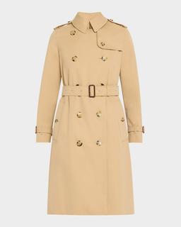 Kensington Organic Belted Double-Breasted Long Trench Coat
