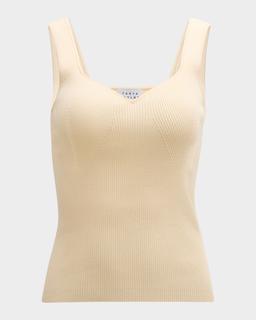 Jules Ribbed-Knit Sweetheart Tank Top