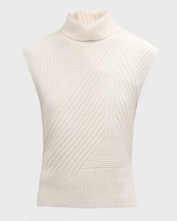 Aaron Alpaca Knit Sleeveless Turtleneck Sweater