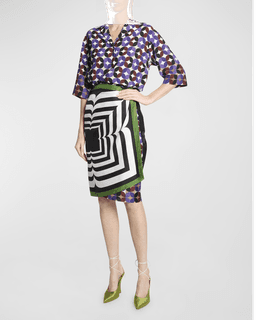 Scarfy Printed Wrap Midi Skirt