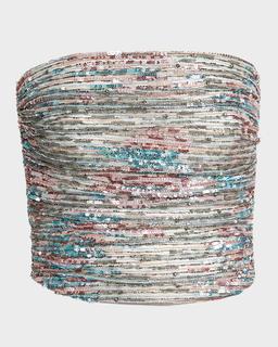 Sequin Embellished Bustier Top