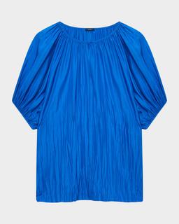 Briela Crinkled Habotai Silk Blouse