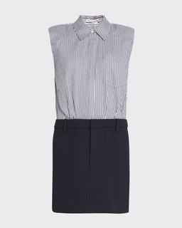 Graham Shirting Combo Mini Dress