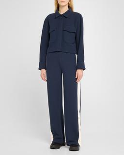 Moon Cropped Knit Blouse