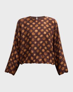 Capo Abstract Polka-Dot Blouse