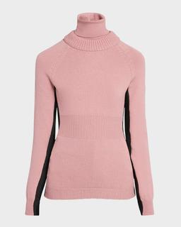 Wool and Fleece Turtleneck Sweater