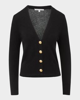 Solene Cashmere Button-Down Cardigan