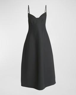 Bustier Cut Sleeveless Midi Dress