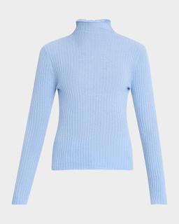 Ariana Cashmere Ribbed Turtleneck Sweater
