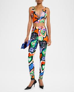 Heart Print Bustier Top