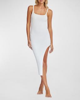 Piper Rib-Knit Slit Dress