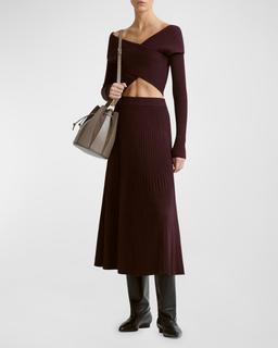 Virginie Cropped Off-Shoulder Sweater