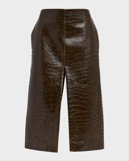 Altermat Croc-Embossed Midi Skirt