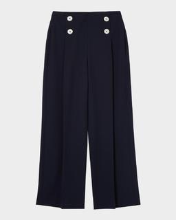 Parker Cropped Wide-Leg Sailor Trousers