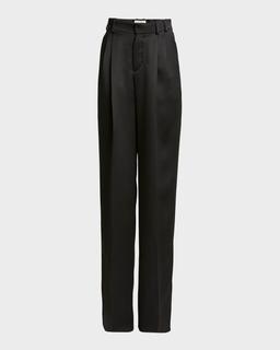 Satin Straight-Leg Trousers