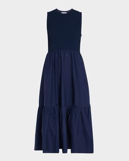 Josephina Crewneck Sleeveless Midi Dress