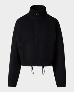 Cashmere Knit Short Zip Cardigan