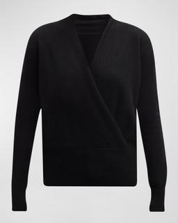 Cashmere Faux Wrap Sweater