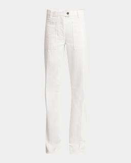 High-Rise Midweight Denim Straight-Leg Pants