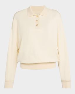 Cashmere-Blend Cocooning Polo Sweatshirt