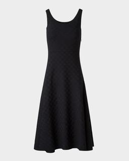 Trapezoid Jacquard Sleeveless Dress