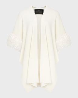 Knit Wool Vest With Mongolian Lamb Cuffs