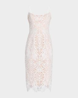 Claudia Embroidered Sleeveless Midi Dress