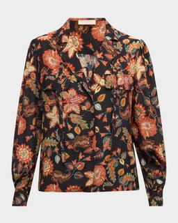 Florian Floral-Print Silk Blouse
