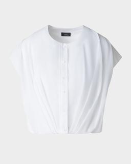 Sleeveless Cotton Voile Bubble Blouse