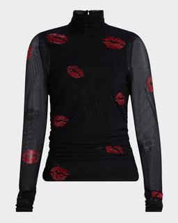 Kissing Booth Mesh Turtleneck Top