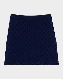 Cable-Knit Felted Wool-Cashmere Mini Skirt
