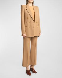 Mid-Rise Impact Wool Straight-Leg Ankle Trousers