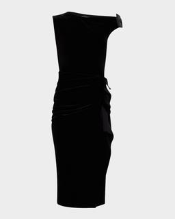 Asymmetric Bodycon Velvet Dress