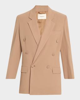 Double-Breasted Silk Wrap Blazer