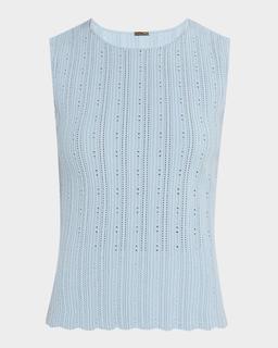 Pointelle Compact Jacquard Tank Top